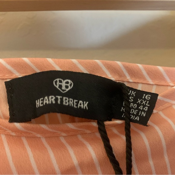 ASOS heartbreak pink and white stripe wrap mini skirt - Picture 8 of 10